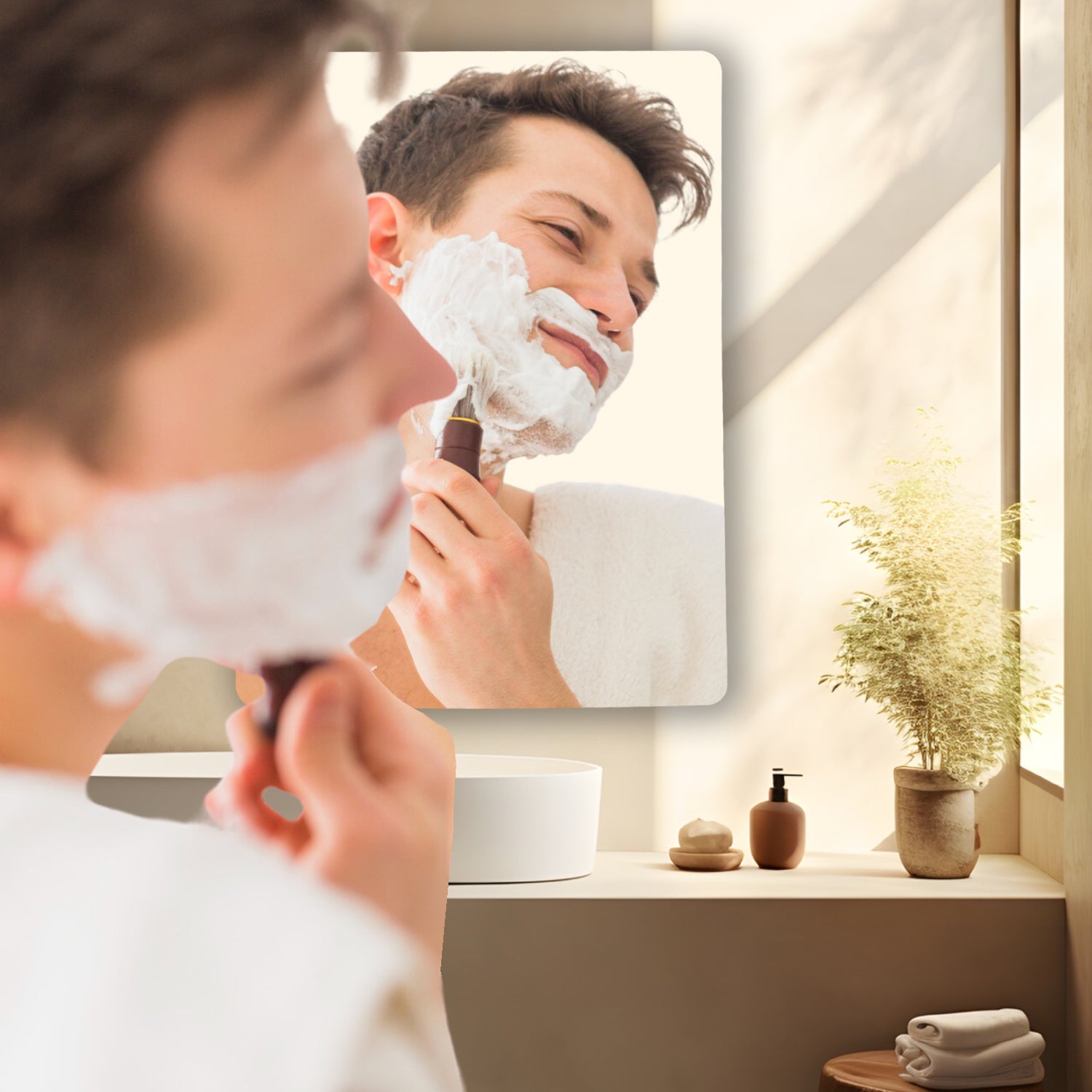 Large square adhesive mirrors for bathroom use Large square adhesive mirrors for bathroom use